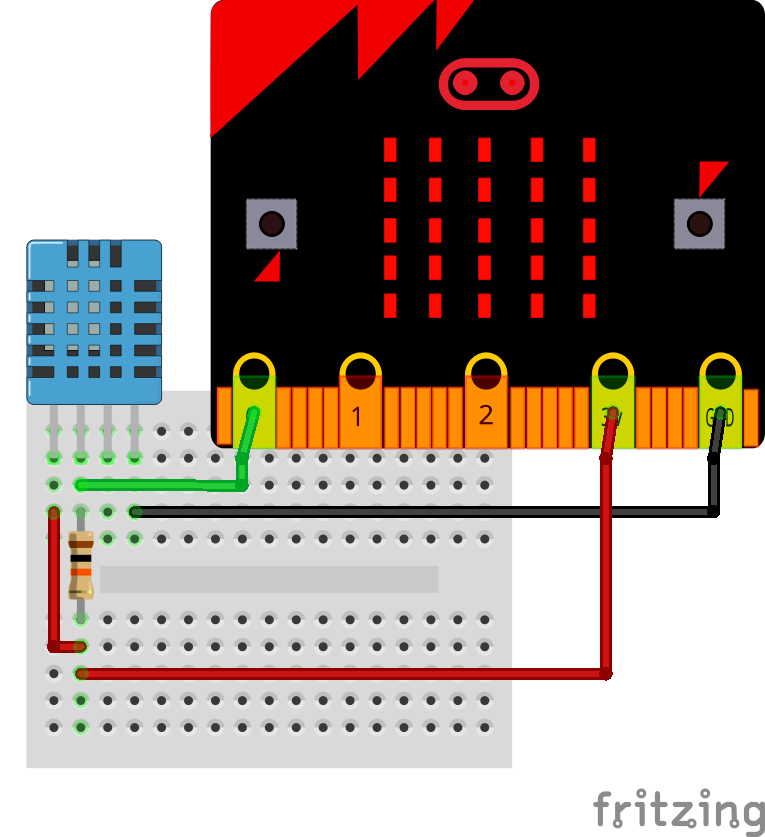 Microbit collegamento DHT11